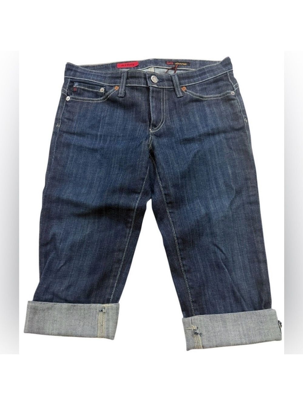 AG Adriano Goldschmied Liberty Bermuda Shorts Sz27 Cuffed Denim